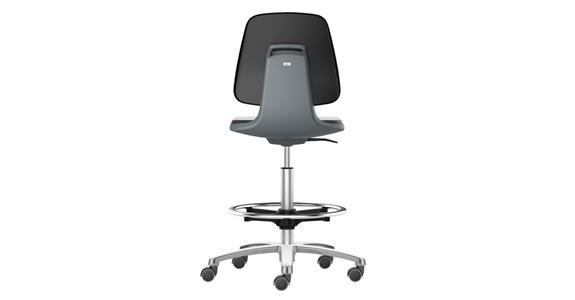 Work swivel chair Labsit sit-stop rollers syn. leath. anthracite seat H 560-810