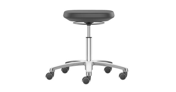 Work stool Labsit castors PU foam white seat height 450-650mm
