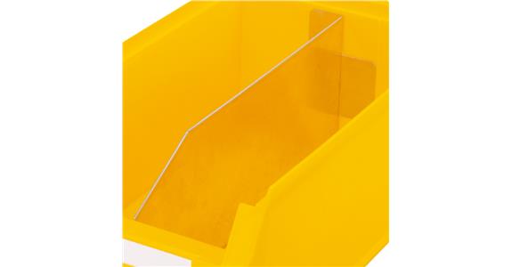 Longitudinal divider, thin sheet, for easy-view storage bin size 3