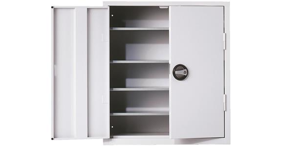 Cabinet with doors 780x690x285 mm 4 shelves w/o easy-view storage bins RAL 7035