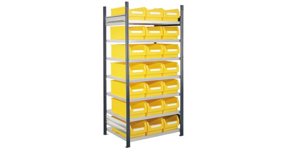 Storage rack 1000x600 H=2000 basic bay 7 shelves 21 easy-view storage bins