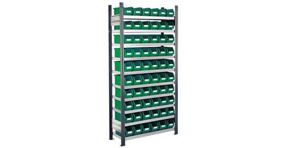 Storage rack 1000x300 H=2000 basic bay 10 shelves 60 easy-view storage bins