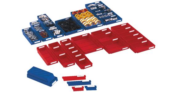 Shelf box label holder polypropylene red size 420 w/o divider 400x240x65