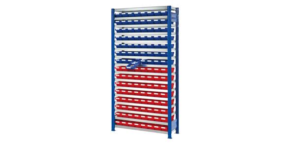 Storage rack 2000x1000x400 add-on bay, 60 bins, 16 shelves