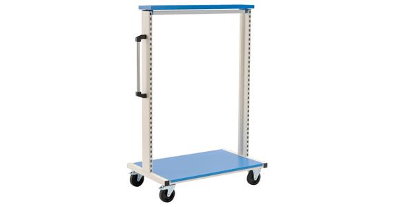 Vozík na vybavení CNC 990x610x1450 mm prázdný se spodní úl. policí RAL 7035/5012