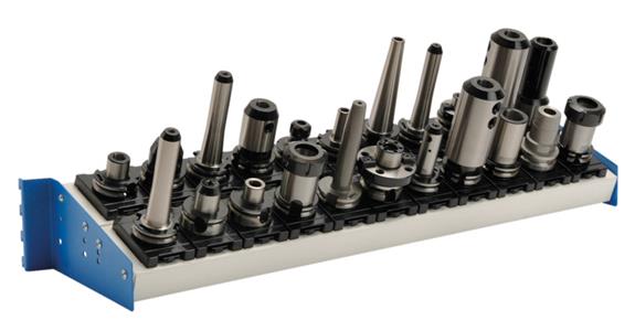 Tool holder shelf wide RAL 7035/5012 for CNC trolley cat. no. 83959 101+201