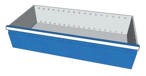 CNC drawer 900x400x200mm RAL7035/5012 for hinged door cabinet cat. no. 83965 601