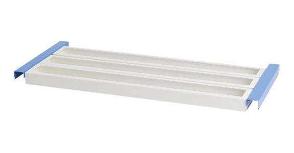 CNC tool holder frame 900x443 mm RAL 7035/5012 for hinged door cabinet