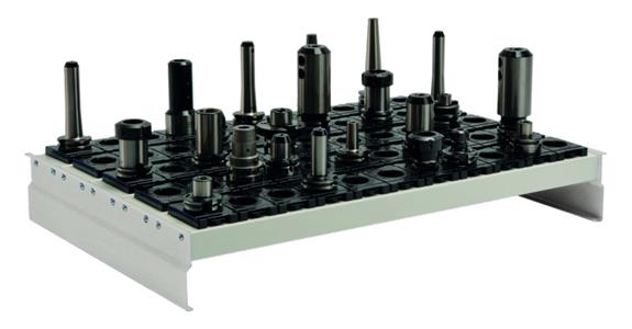 CNC tool holder frame 130x900x600 sheet steel RAL 7035 without inserts for 83972