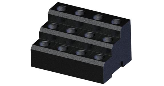 CNC tool chuck holder SK 40 for 12 chucks, made of black EPP foam