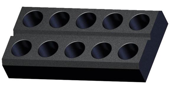 CNC tool chuck holder HSK 63 for 10 chucks, made of black EPP foam