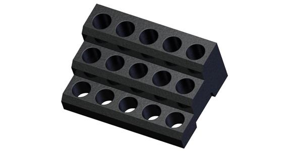 CNC tool chuck holder HSK 63 for 15 chucks, made of black EPP foam