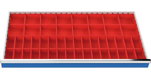 Drawer divider, parts boxes, 48 pcs front height 100/125 mm