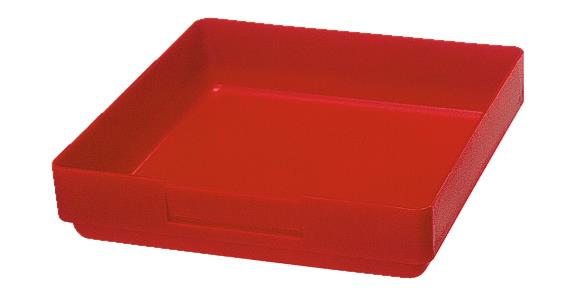Small parts boxes 150x150 mm red impact-resistant polysty. box ht. 28 pack=4 pcs