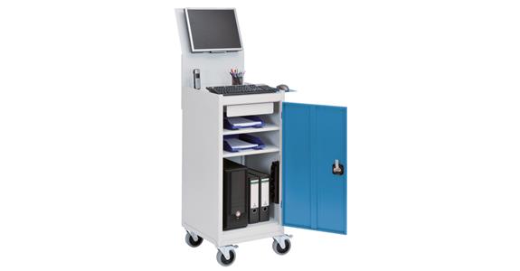 Computer trolley 500x500x1575 mm RAL 7035/5012