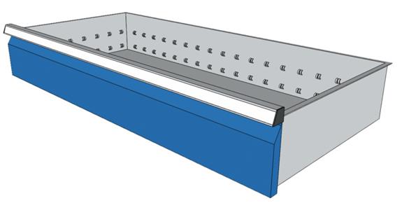 Drawer WxD 900x400mm full-ext. sl. 100 % 75kg front height 200mm RAL7035/5012