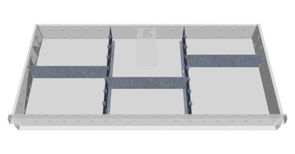 Drawer divider, metal, front height 100 mm for cabinets 980 mm wide