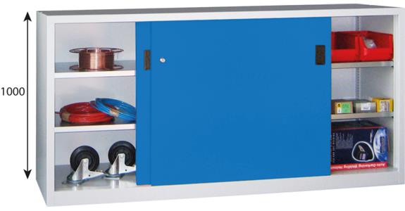 Skř. s psv. dvř., plné plechové dveře, V 1000 x Š 2000 x H 600 mm, RAL 7035/5012