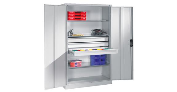 Large tool cabinet 1950x1200x400 RAL7035/7035, drawer block, centre