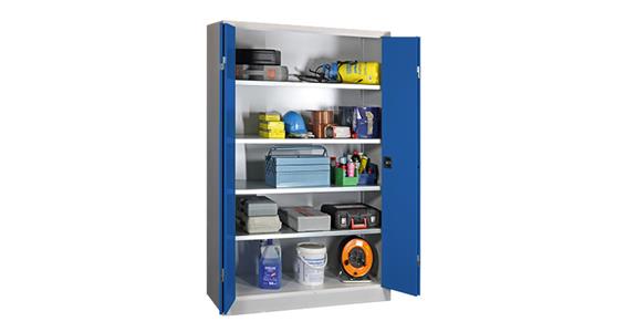 Folding door cabinet 1950x1200x500 mm body RAL 7035 doors RAL 7035/5012