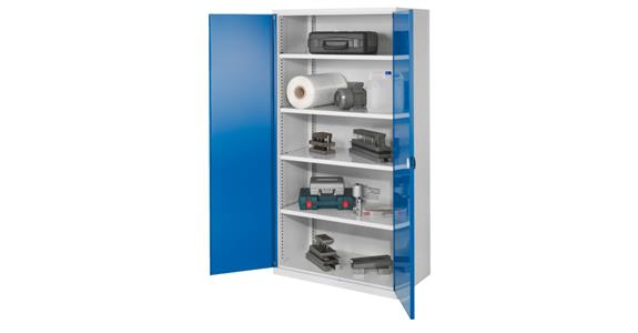 Hvy-dty cab. w/o centr. divider RAL 7035/5012 sld. sh. met. doors 1950x1000x600