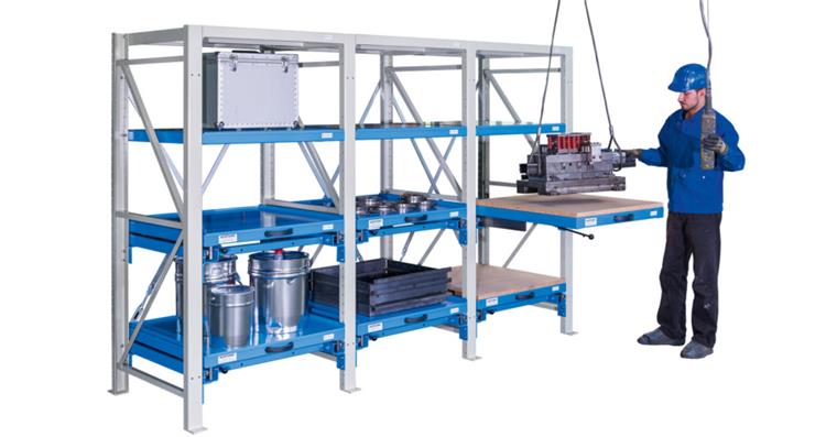 1085542201 Těžkotonážní výsuvný regál přídavné pole 100% výsuv Š×H×V 980×850×2500 mm