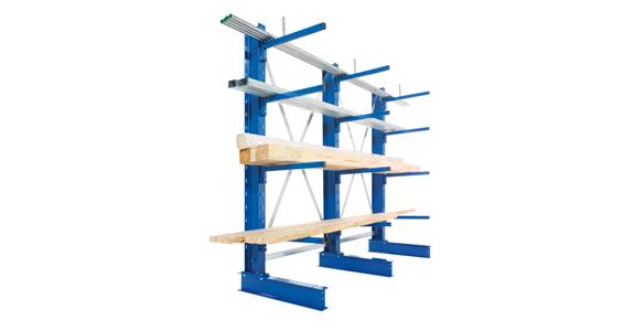 Krakorcový regál META MULTISTRONG 1000x500x2000 mm, přídavný regál, jedna řada, RAL 5010