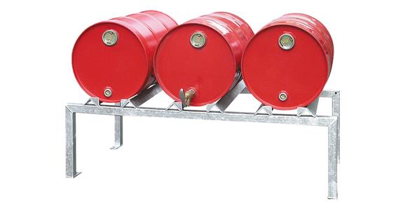 Drum stand zinc-plated for 3x60 l drum 1230x650x415 mm