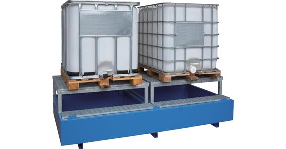 KTC tray w/ filling stand for 2 KTC WxDxH 2620x1400x745 mm RAL 5015