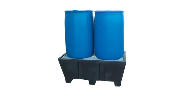 1085607103 PE-VANA S POZINKOVANÝM ROŠTEM 1265×705×540 mm pro 2×200 l sudy, objem 220 l