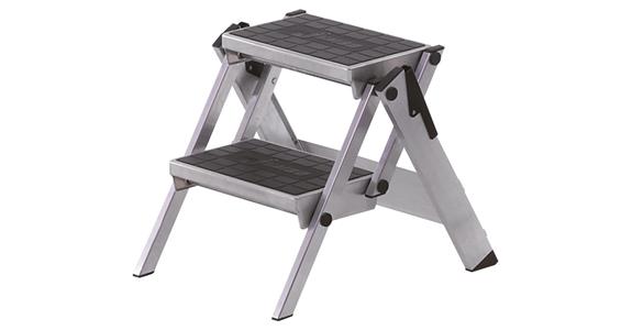 Aluminium safety steps 2-step stand height 0.46 m