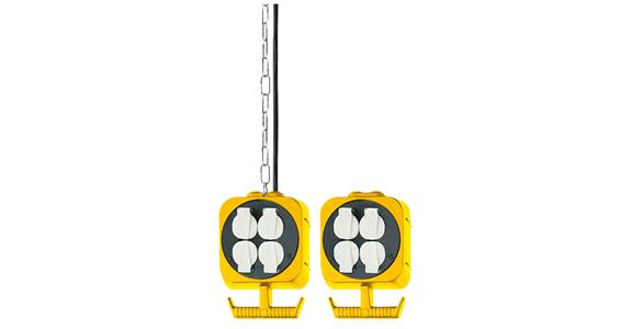 Power block pendulum power distributor 2x4 Schuko sockets 230V chain 3m cable 5m