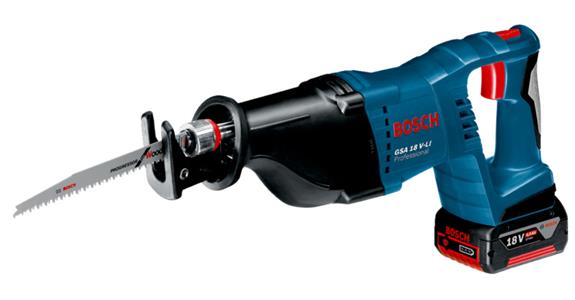 Akum. šavlová pila BOSCH GSA 18 V-LI, 2x akumulátor 5,0 Ah, nabíječka, L-BOXX