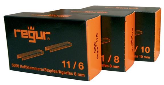 Staples Regur 11 zinc-plated, box of 5000 pieces 6 mm for cat. no. 92306
