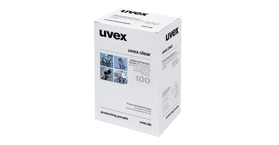 Čisticí ubrousky uvex clear na všechna skla, 100 ks