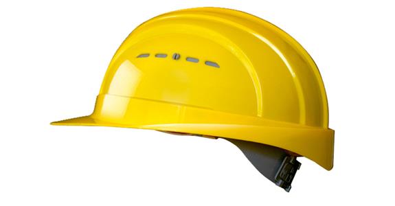 Stavební přilba EuroGuard 4bodová, 30 mm Euro slot, 53–61 cm, žlutá