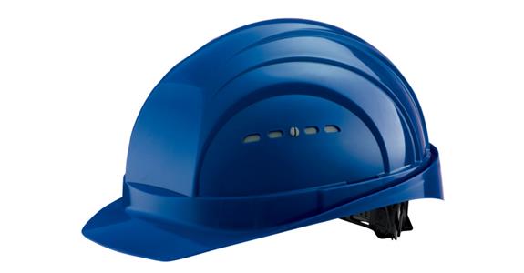 Stavební přilba EuroGuard 6bodová, 30 mm Euro slot, 53–61 cm, modrá