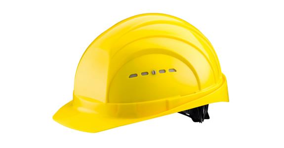 Stavební přilba EuroGuard 6bodová, 30 mm Euro slot, 53–61 cm, žlutá