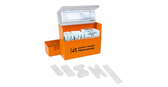 Odvíječ náplasti aluderm®-aluplast s nástěnným držákem, s obsahem 115 ks