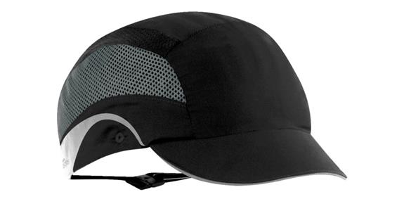 Ochr. čepice s kšiltem Aerolite®, kr. kšilt, 53–63 cm, kr. černá