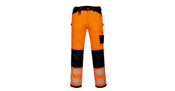 Výstražné kalhoty PW3, oranžové/černé, 46