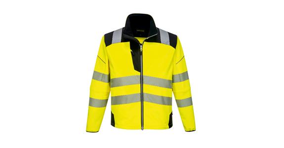 Výstražná softshellová bunda PW3, žlutá/černá, třída 3, 3XL