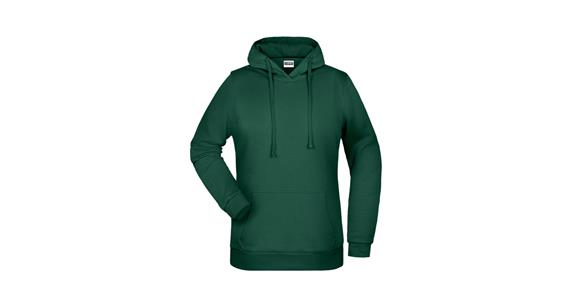 Hooded sweatshirt ladies' dark green size XS