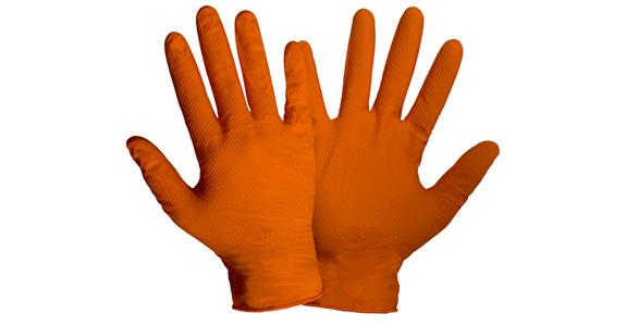 Jednorázové rukavice, nitril., diamant. strukt. oranž., krab. po 50 ks, vel. XXL
