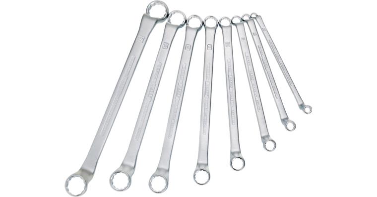 1001205641 Oboustranný zavřený klíč HAZET, 8 ks, 6x7–20x22 mm, DIN 838