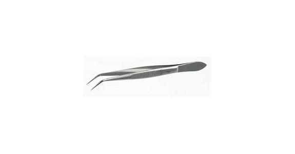 Tweezers pointed bent nickel-plated 130 mm