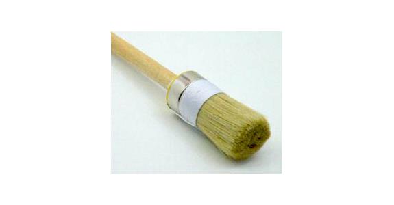Household round brush with red cap light bristles red ring size 2