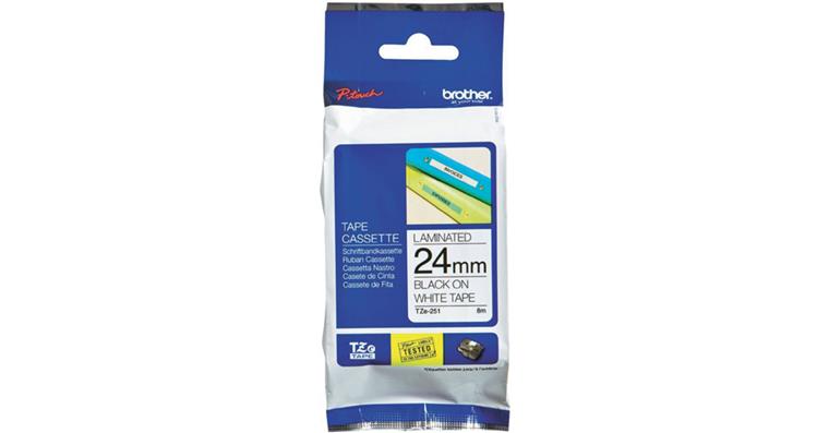 1002623810 Labelling tape TZE251 24 mm bl white