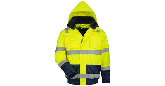 Hi-vis pilot jacket ARTHUR fluorescent yellow/navy size 3/XL