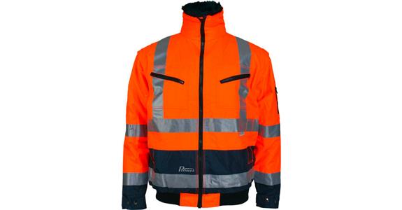 Výstražná pilotní bunda oranžová/navy EN ISO 20471, třída 3, M
